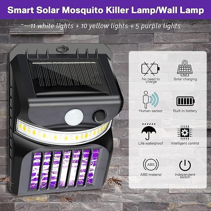 Lampa Antizanzare da Esterno con Ricarica Solare