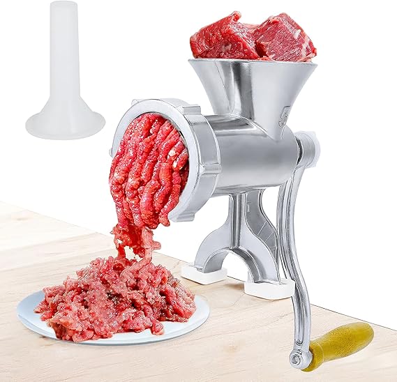 Manual Meat Grinder – Sausage Filling Machine – Aluminium Alloy Hardness – Five Stage Extrusion Mechanism – High Quality Cutting Head – Comfortable Handle – For Pork Beef