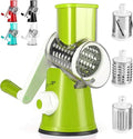 Dreamhigh® Manual Vegetable Cutter Mandoline Cutter with 3 Stainless Steel Drum Shovels, Strong Suction, Vegetable Grater for Kitchen Vegetables, Potatoes, Carrots, Salads, Chopper