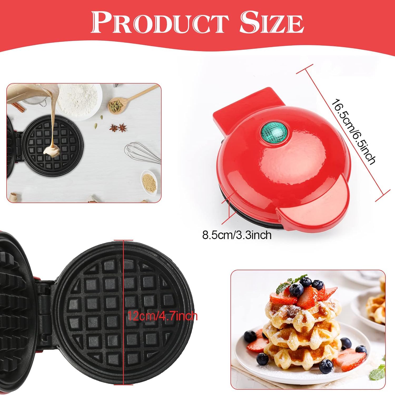 Piastra per waffle Antiaderente