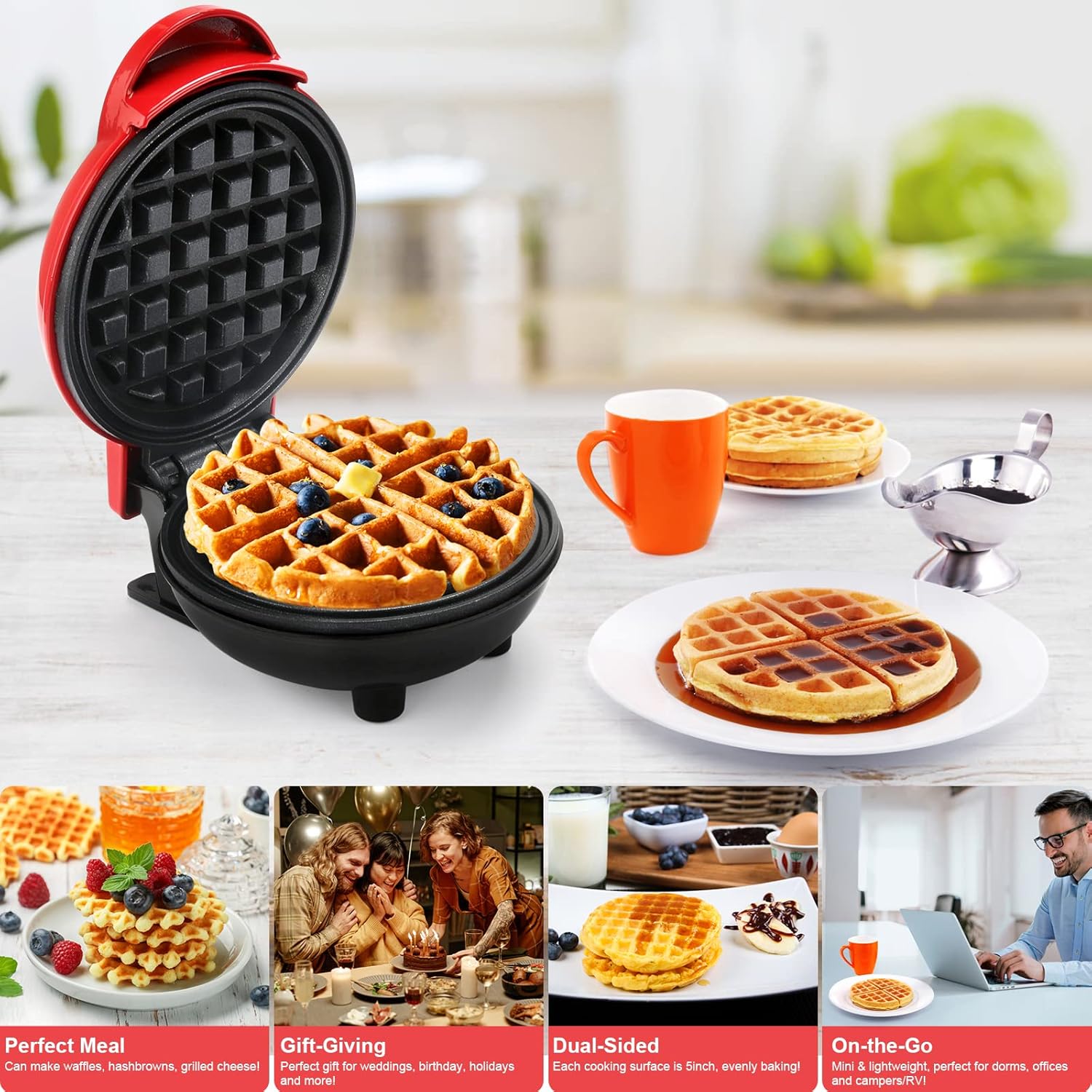 Piastra per waffle Antiaderente