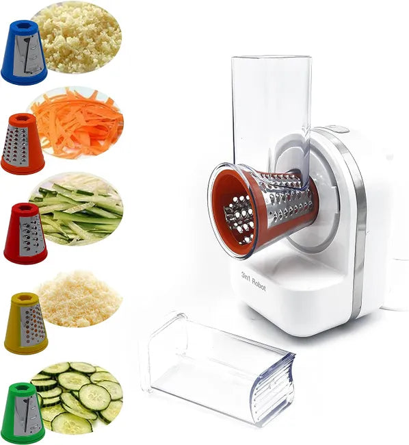 Tagliaverdure Elettrico Multifunzione 3 in 1 Grattugia Formaggio Affetta Verdure